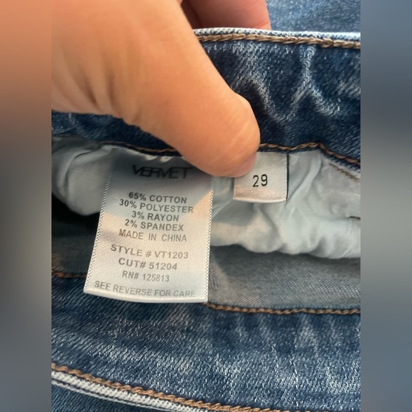 Vervet Jeans Dark Wash High Waisted with Buttons - Picture 4 of 4